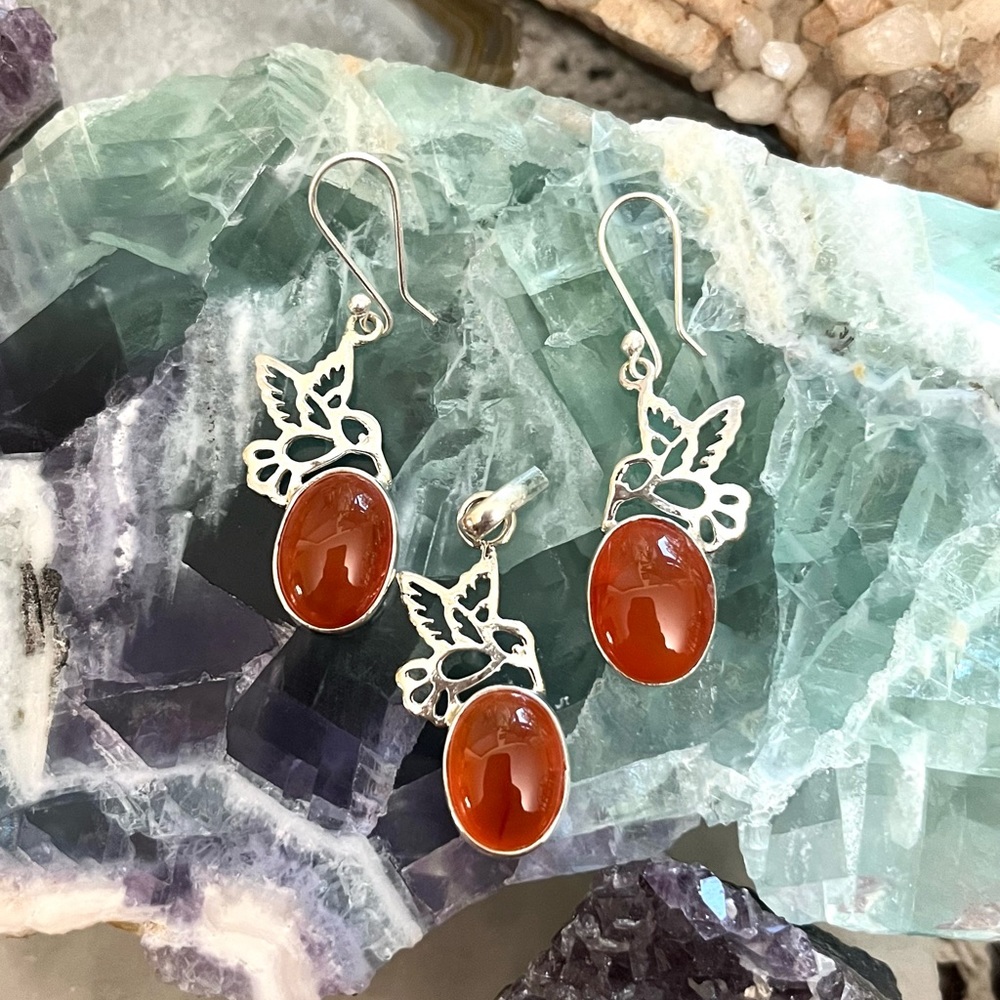 Sterling silver hummingbird set